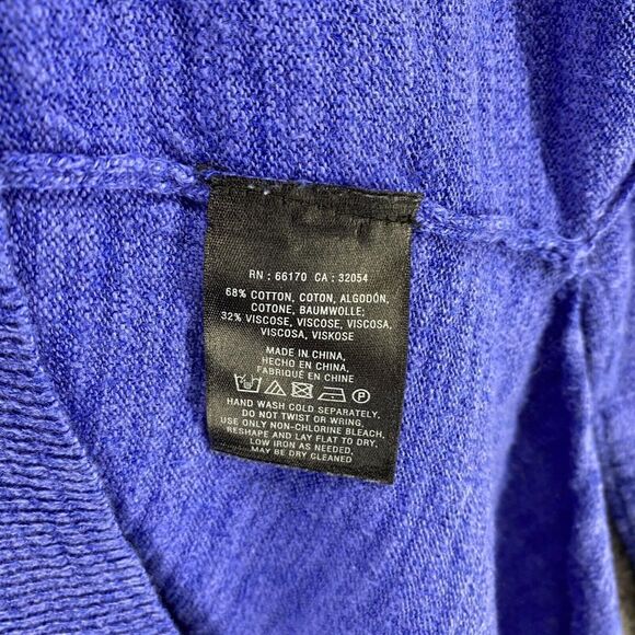 Moth Sweater Women Purple S Small Knit Asymmetric 3/4 Sleeve Crew Neck Pullover - Picture 8 of 11